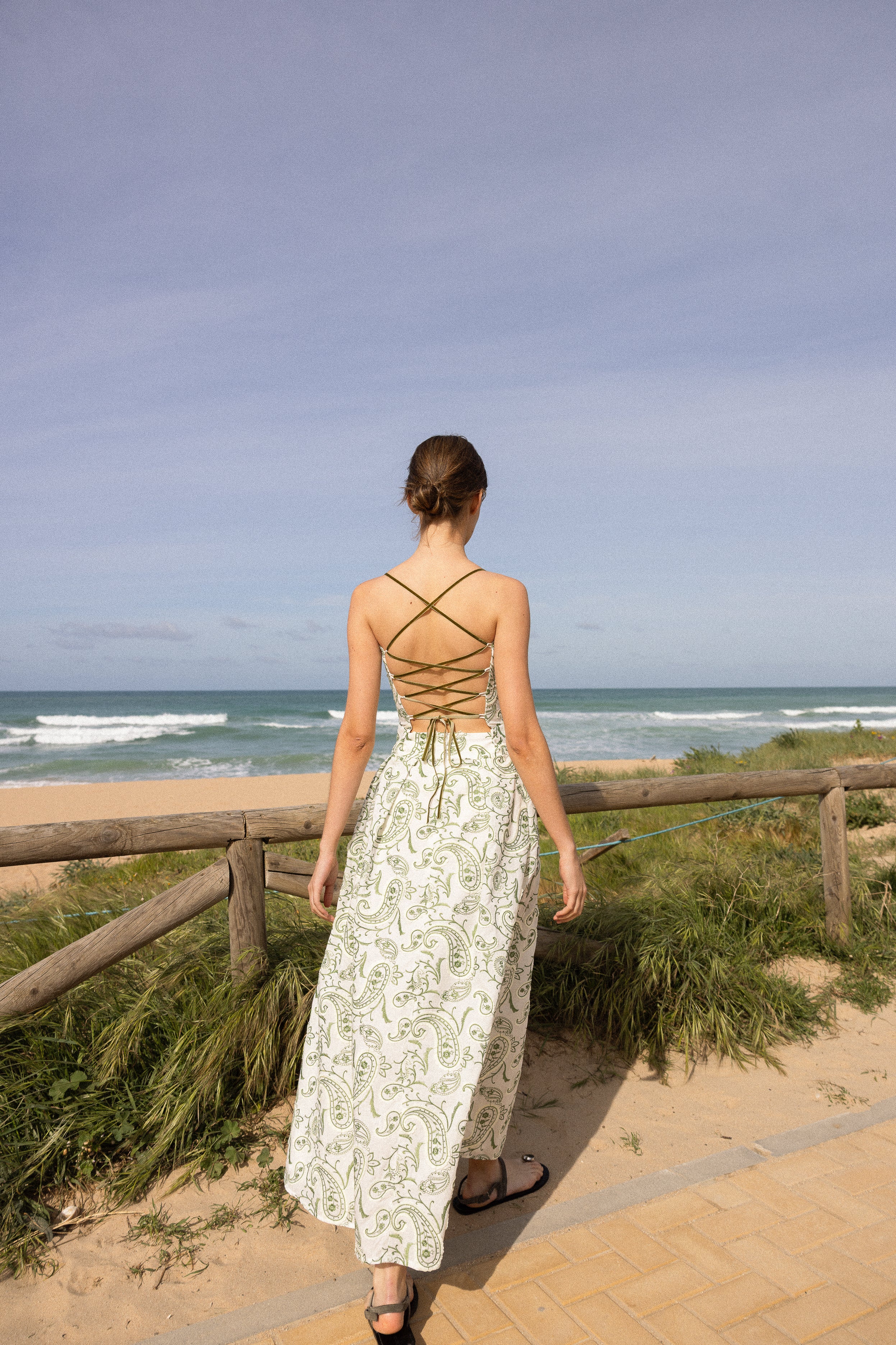 Vestido Mar blanco bordado