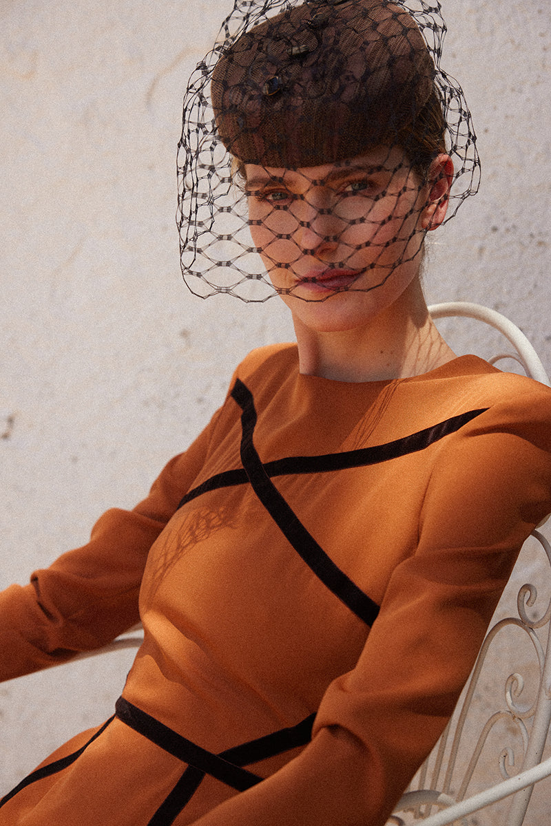 Vestido midi calabaza.