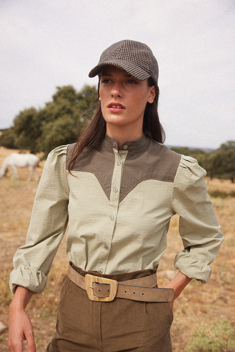 Camisa-de-algodón-verde-mujer 2