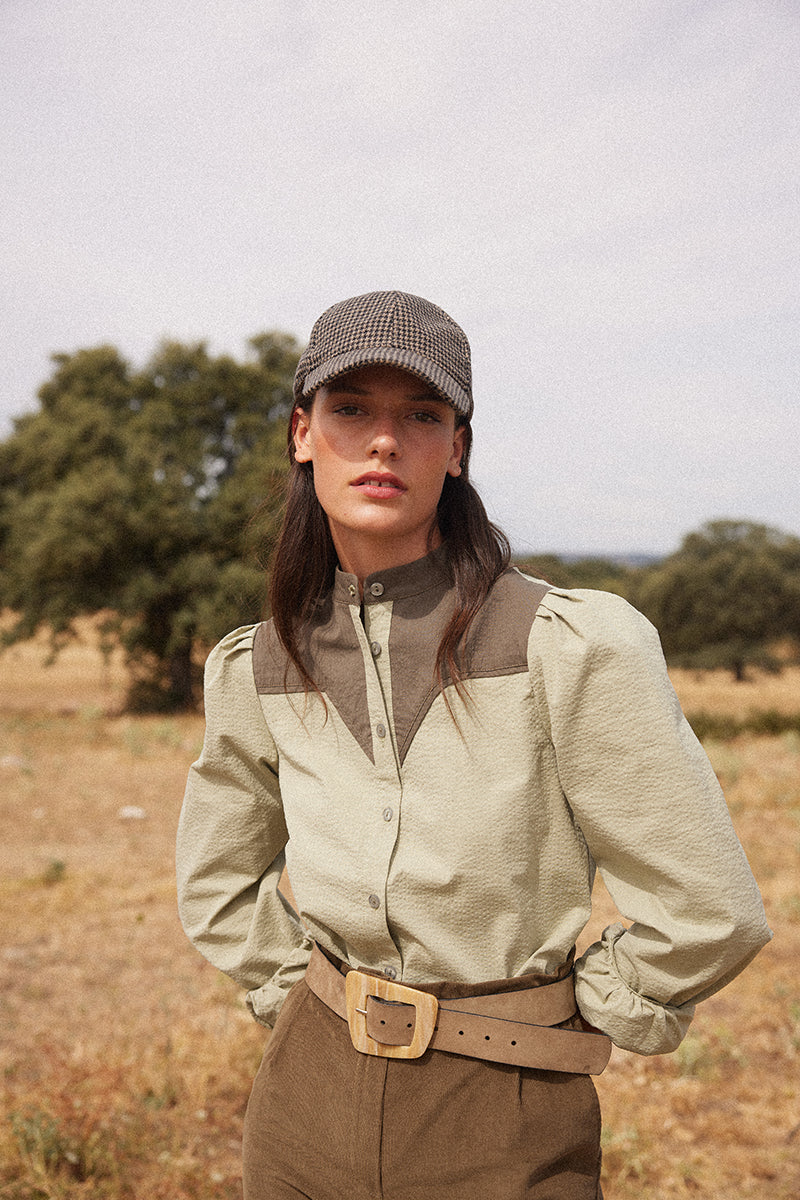 Camisa-de-algodón-verde-mujer 4