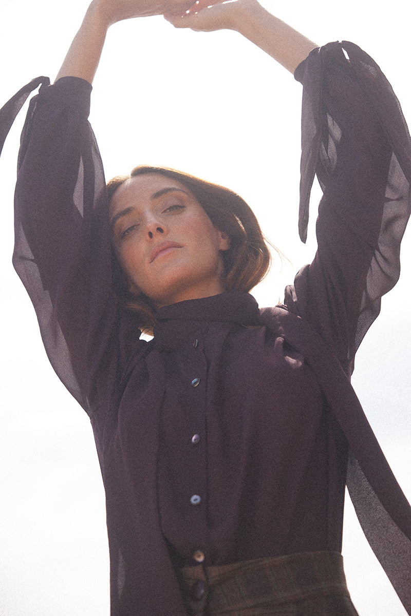 Blusa beringela Serafina