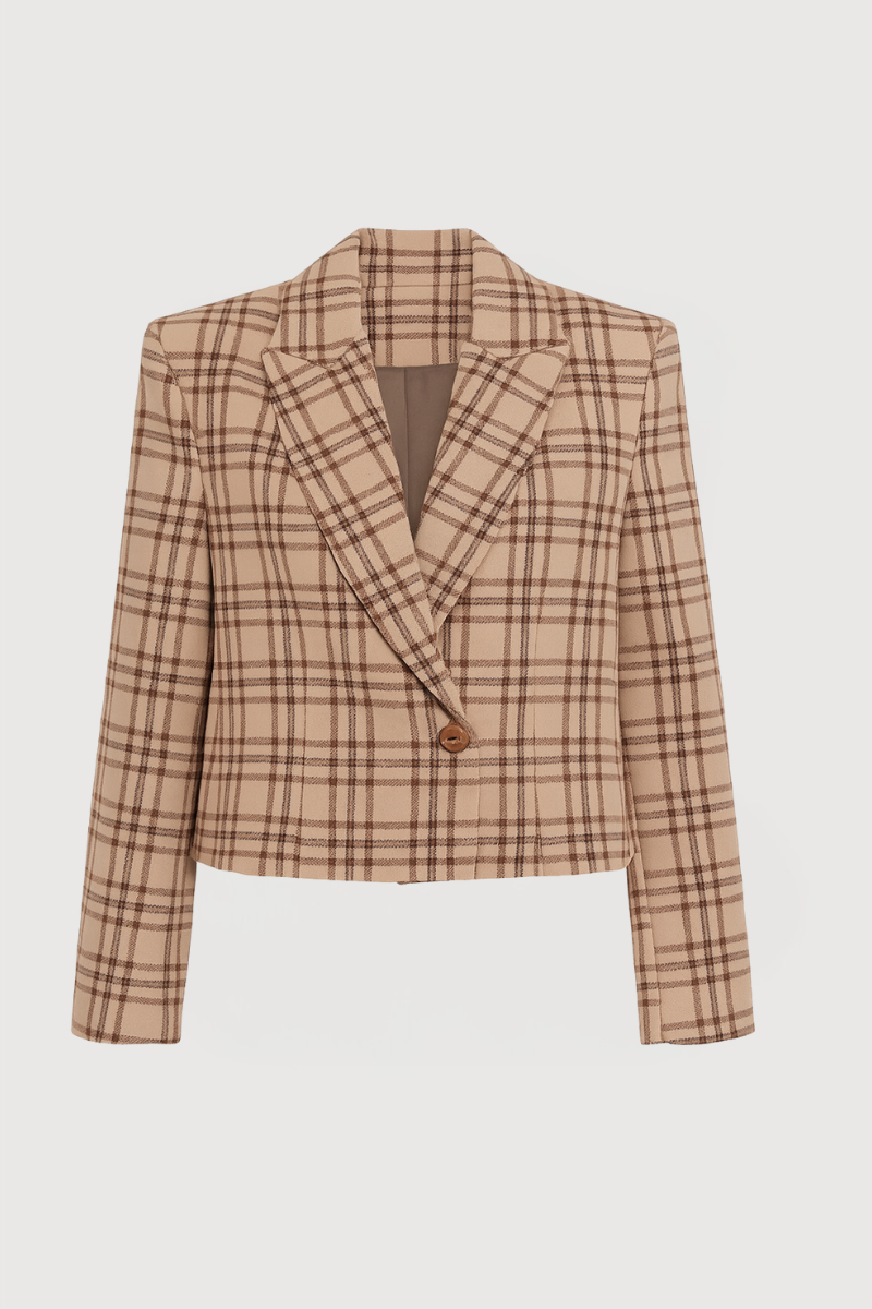 Casaco Sara, xadrez bege