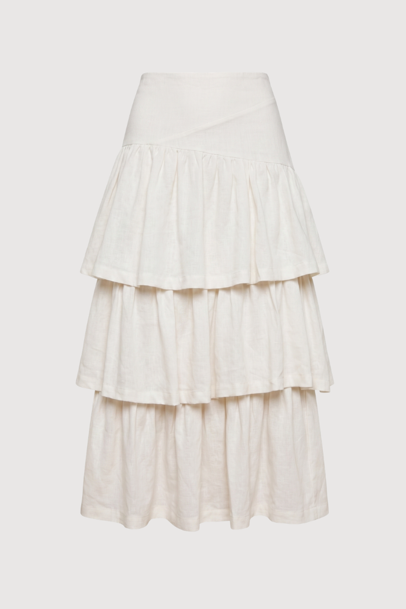 Falda Lino Lucia Blanca