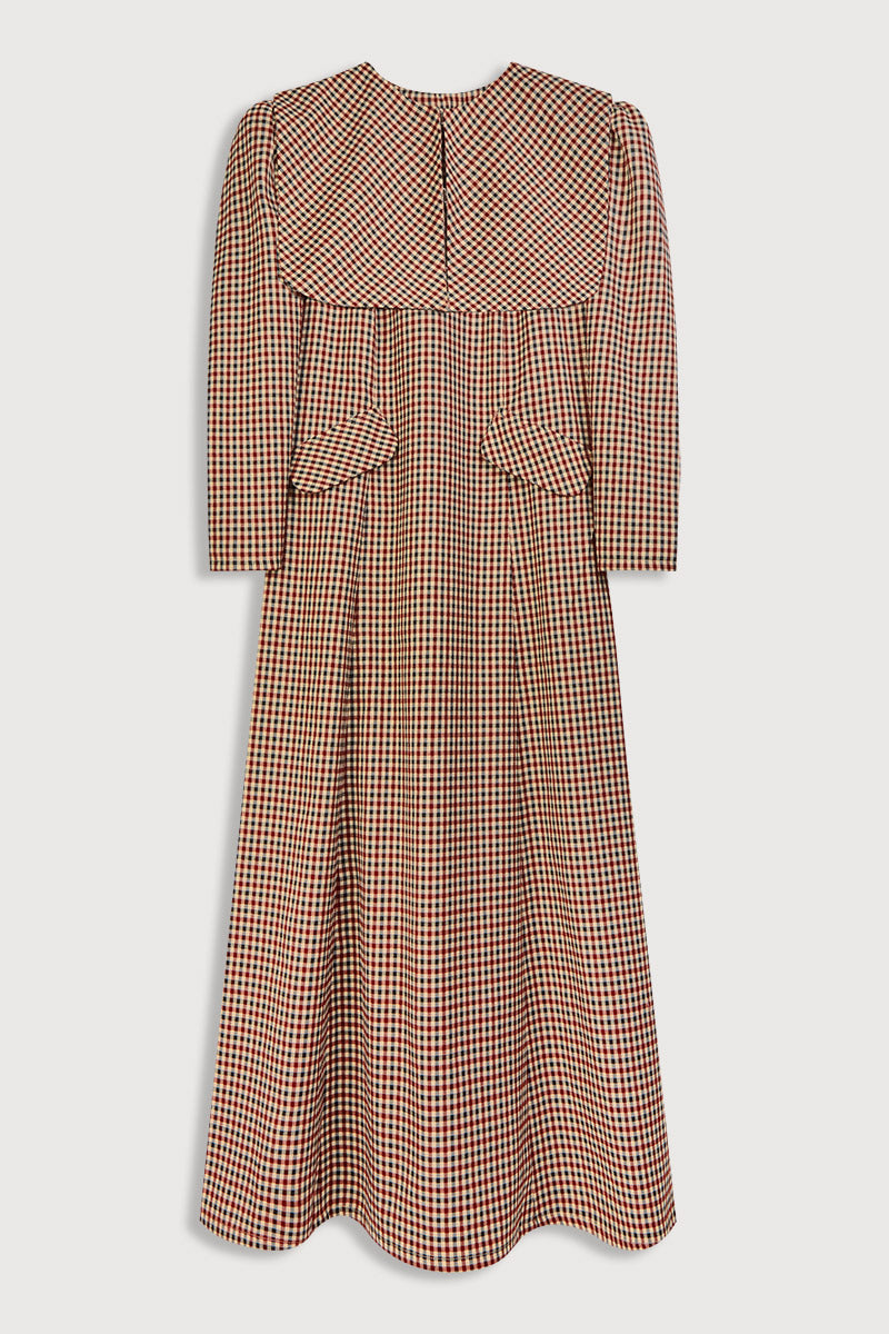Vestido Babisa Borgonha Xadrez