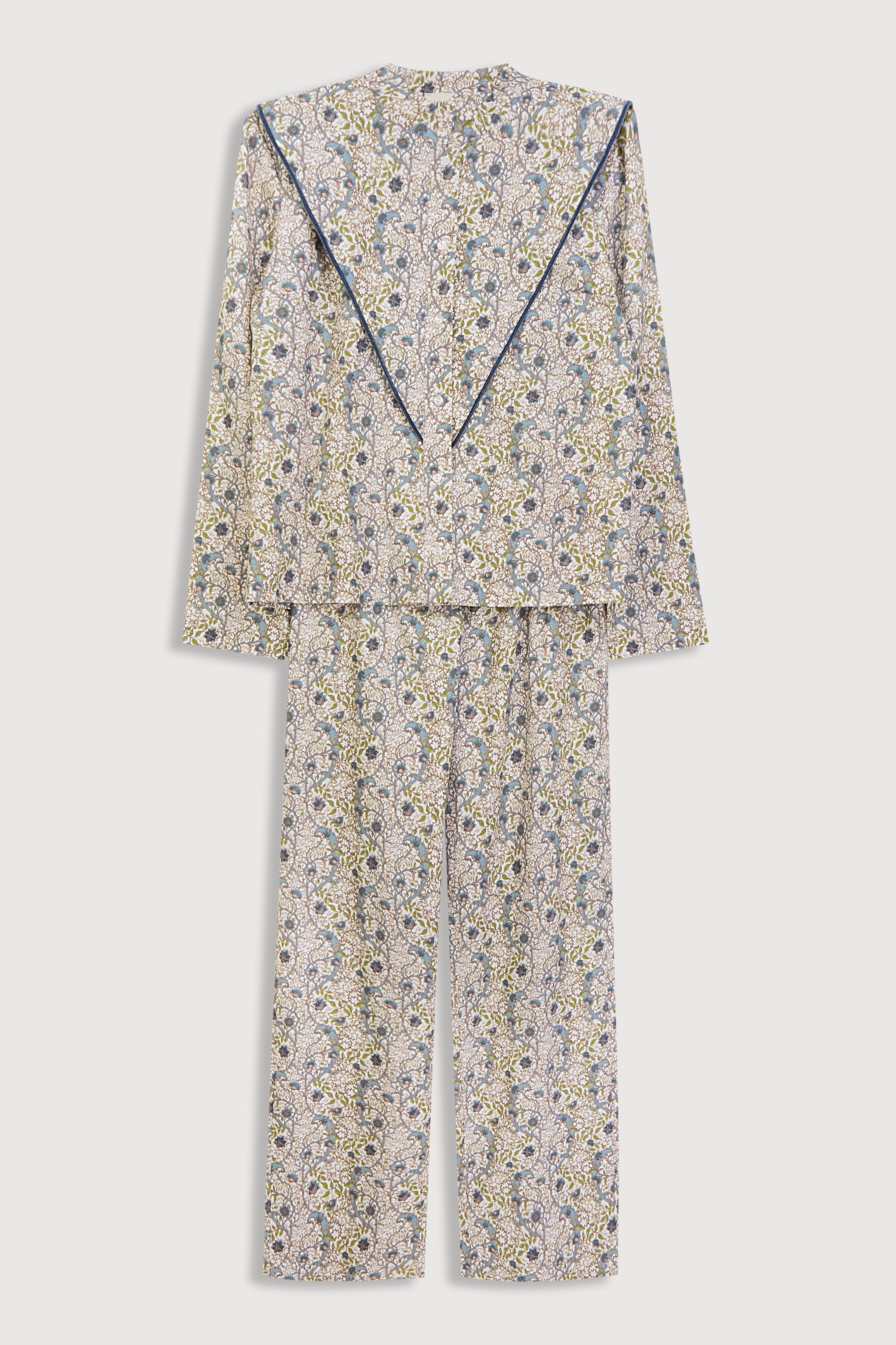 Pijama--de-flores-azul-de-algodón-7