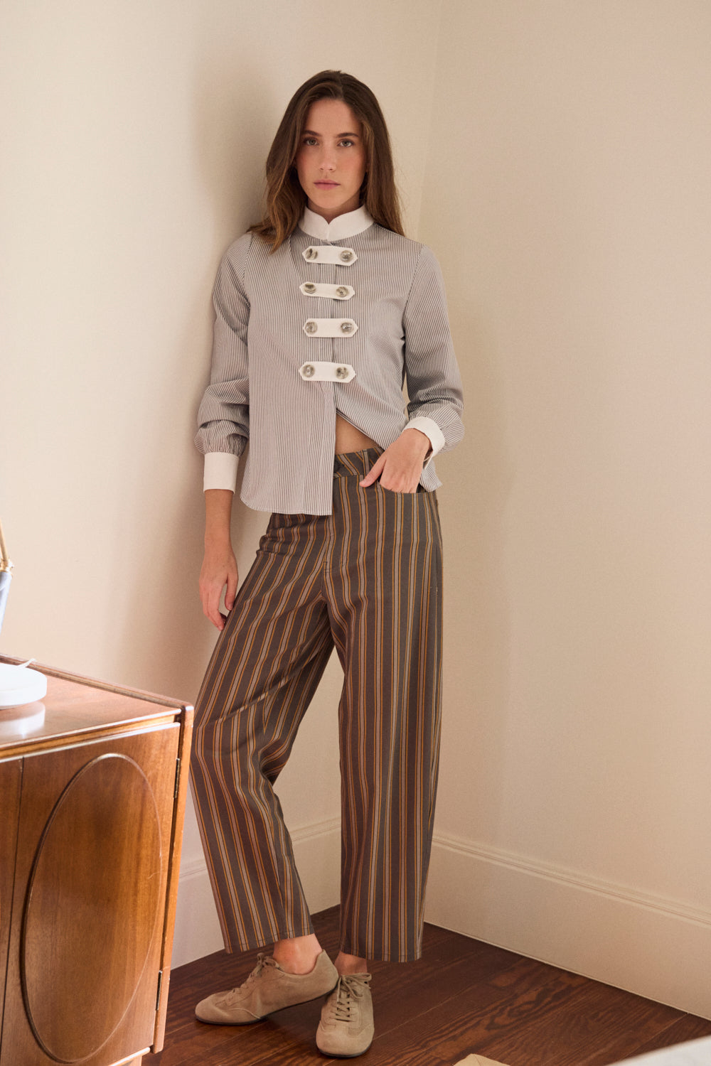 Camisa Diana Gris Botones