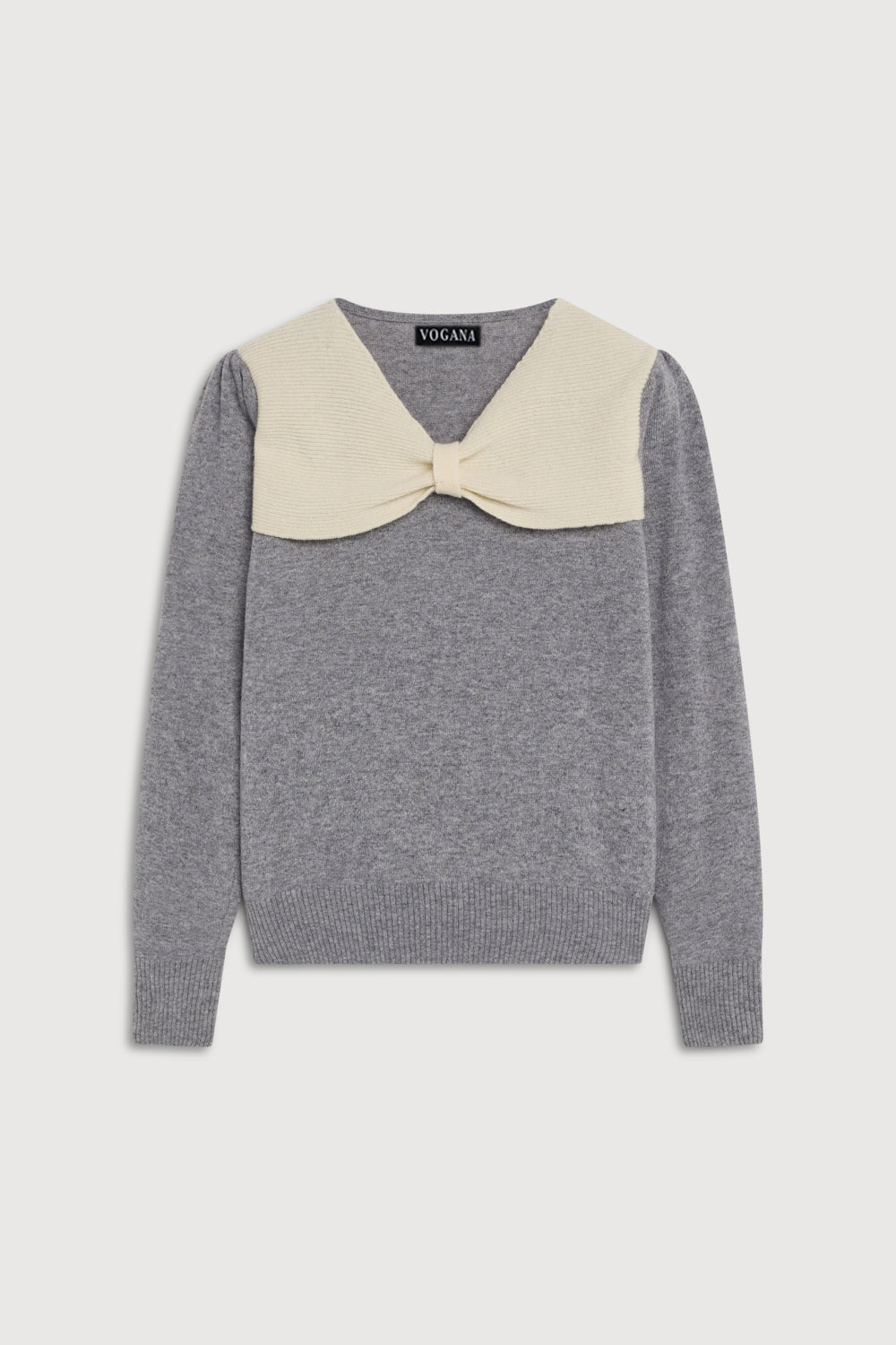 Camisola cinzenta com laço