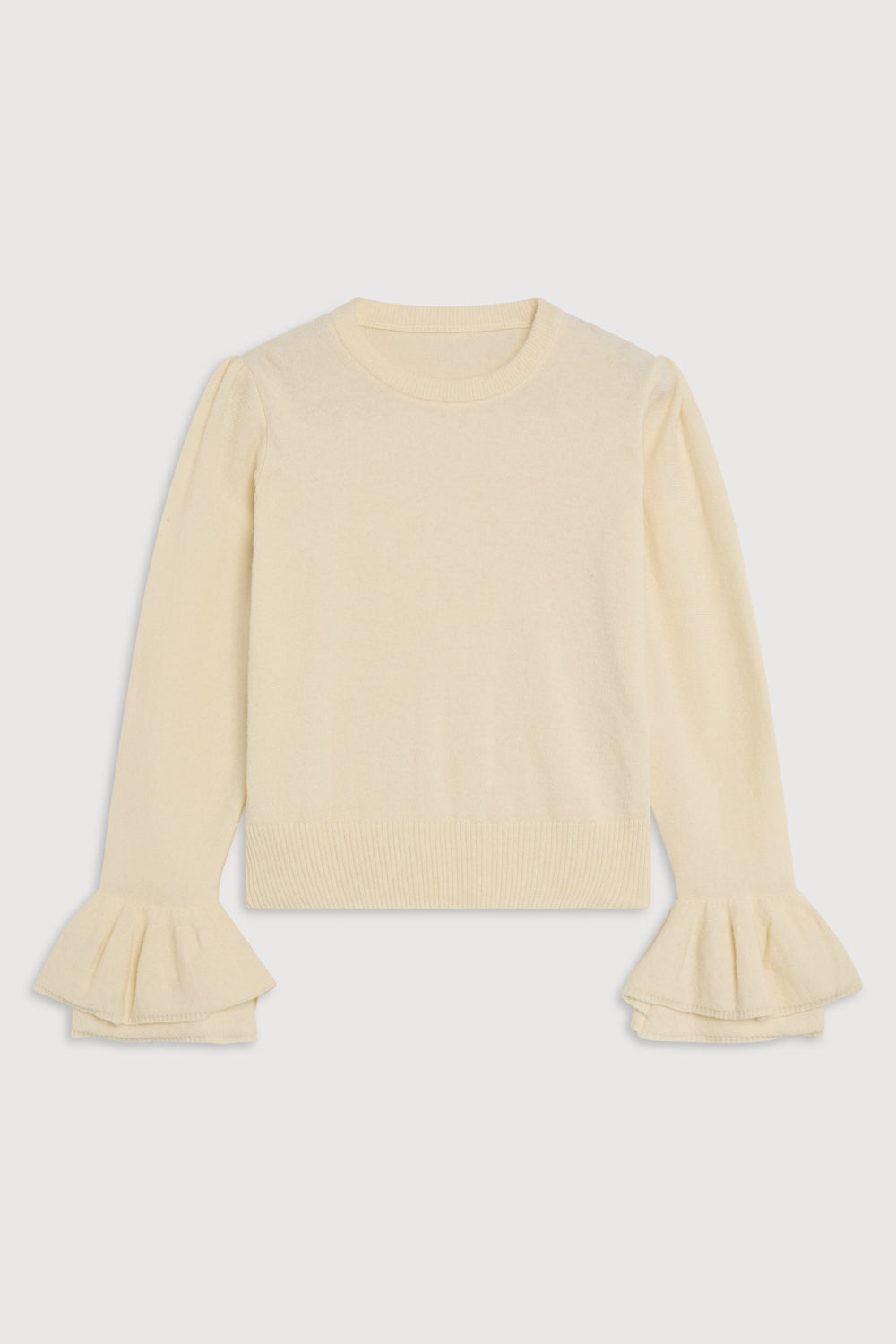 Camisola decote redondo creme
