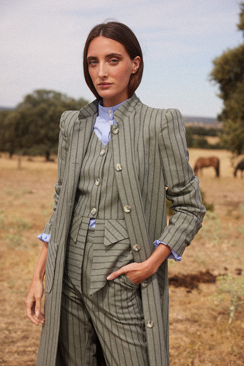 Colete listrado verde