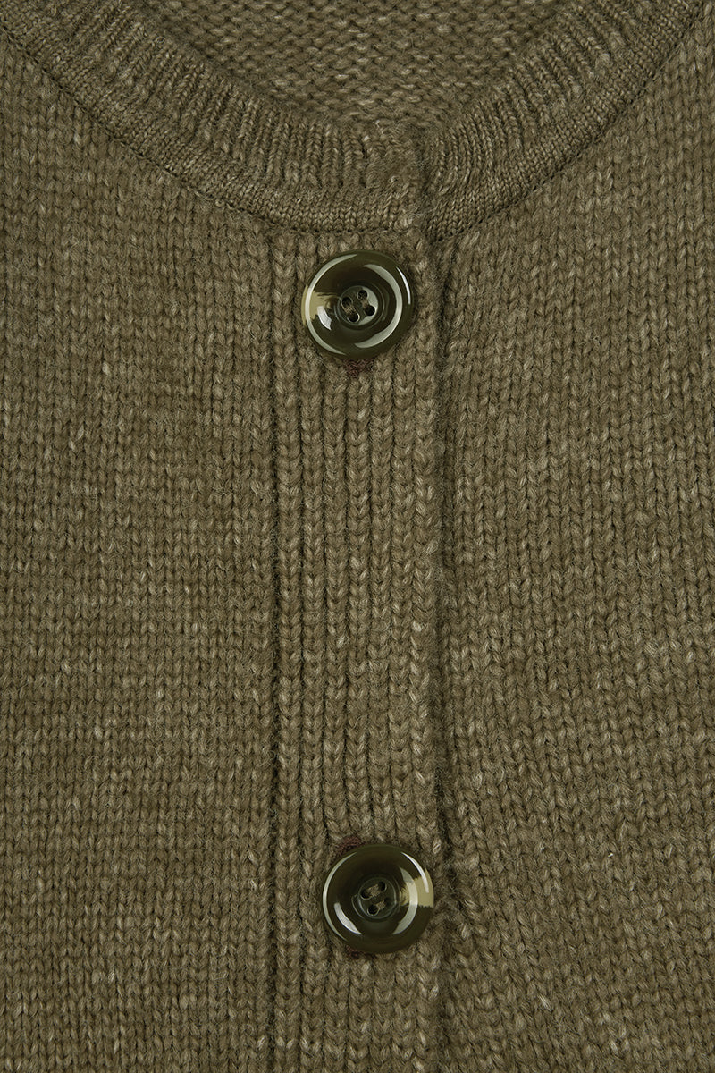 Capa de malha caqui