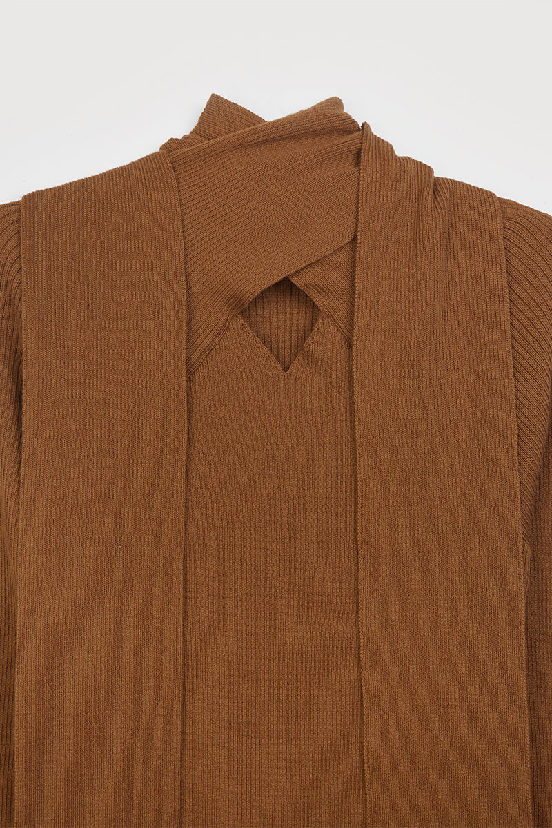 Camisola caramelo com cadarço