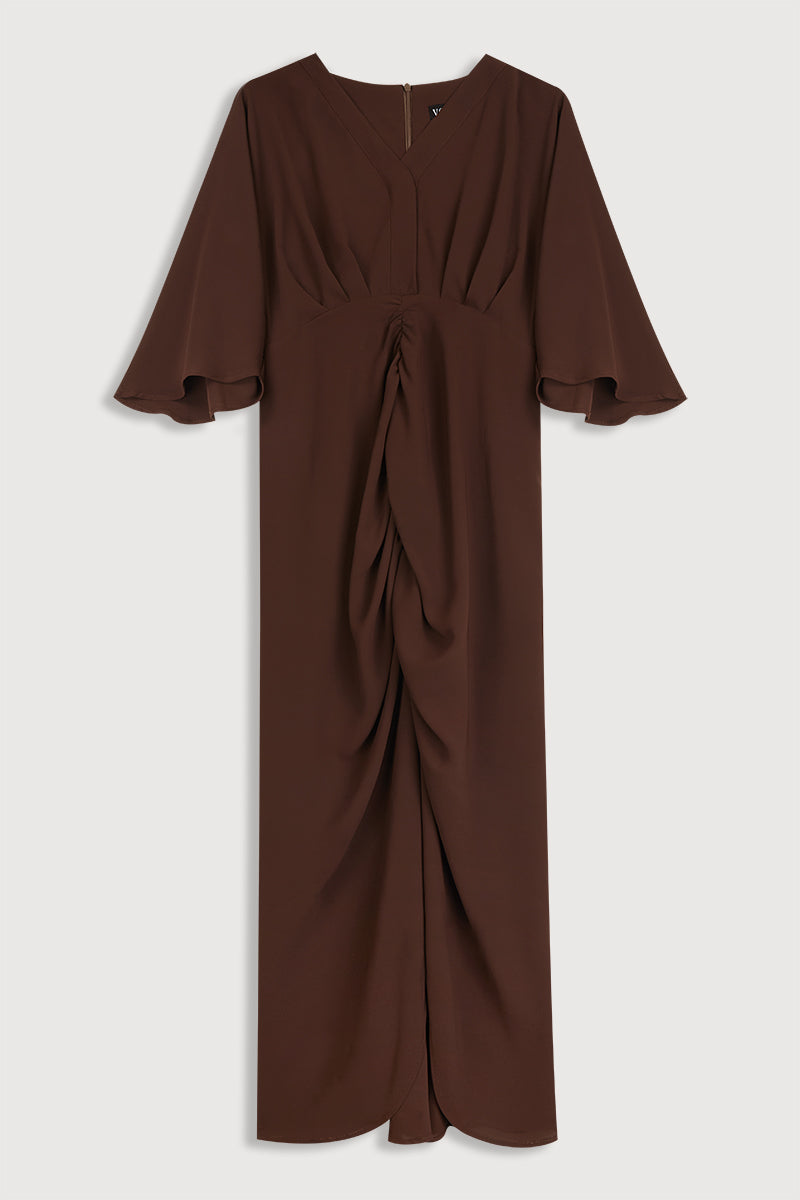 Vestido midi marrón