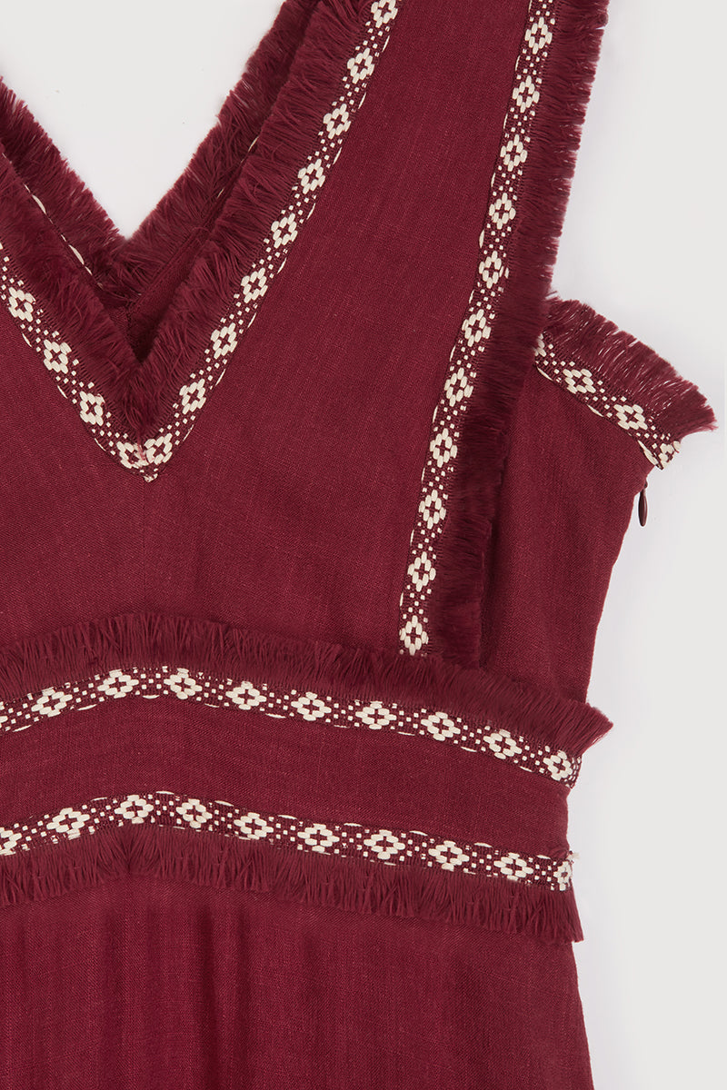Vestido Grecca Borgonha