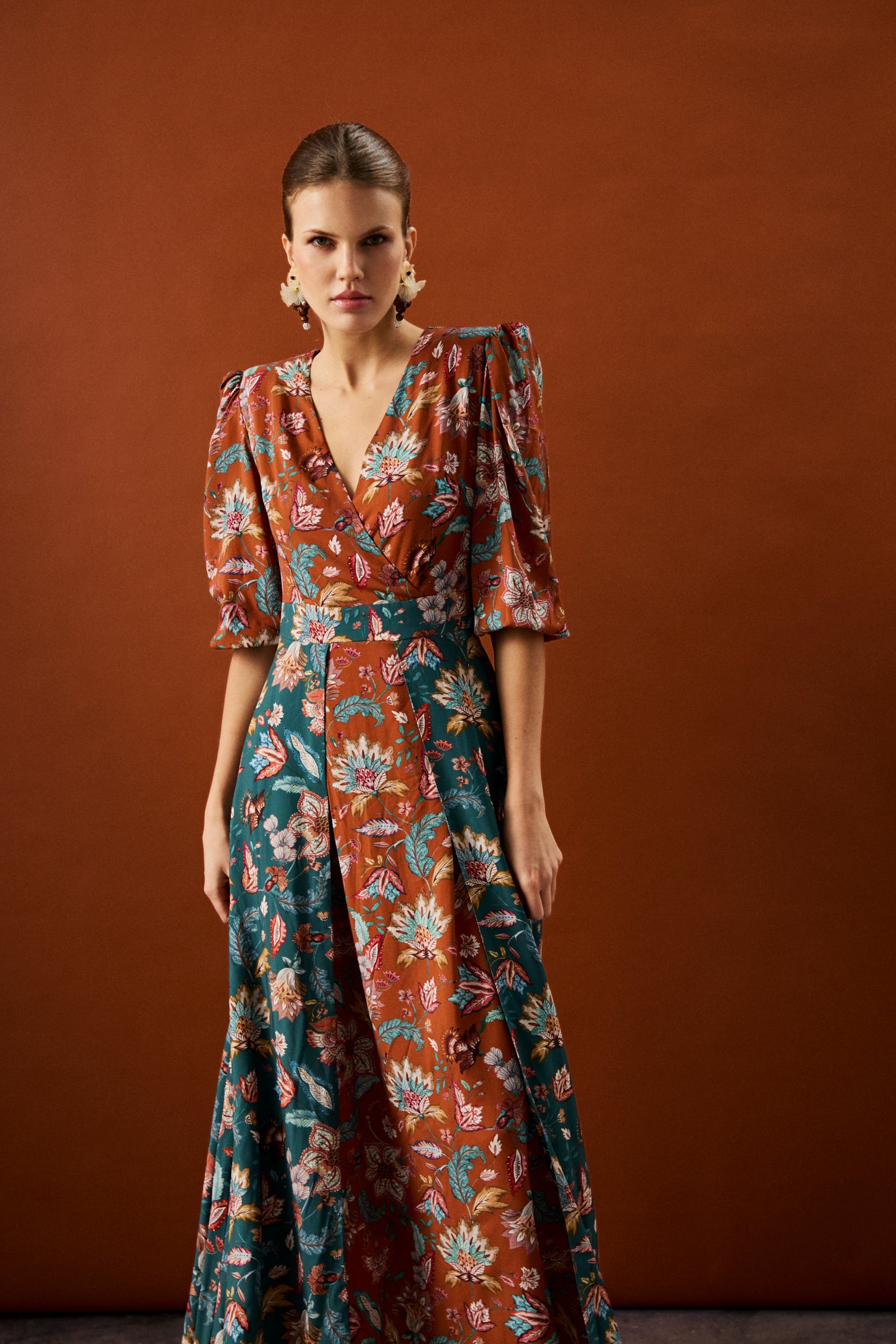 Vestido de fiesta estampado flores