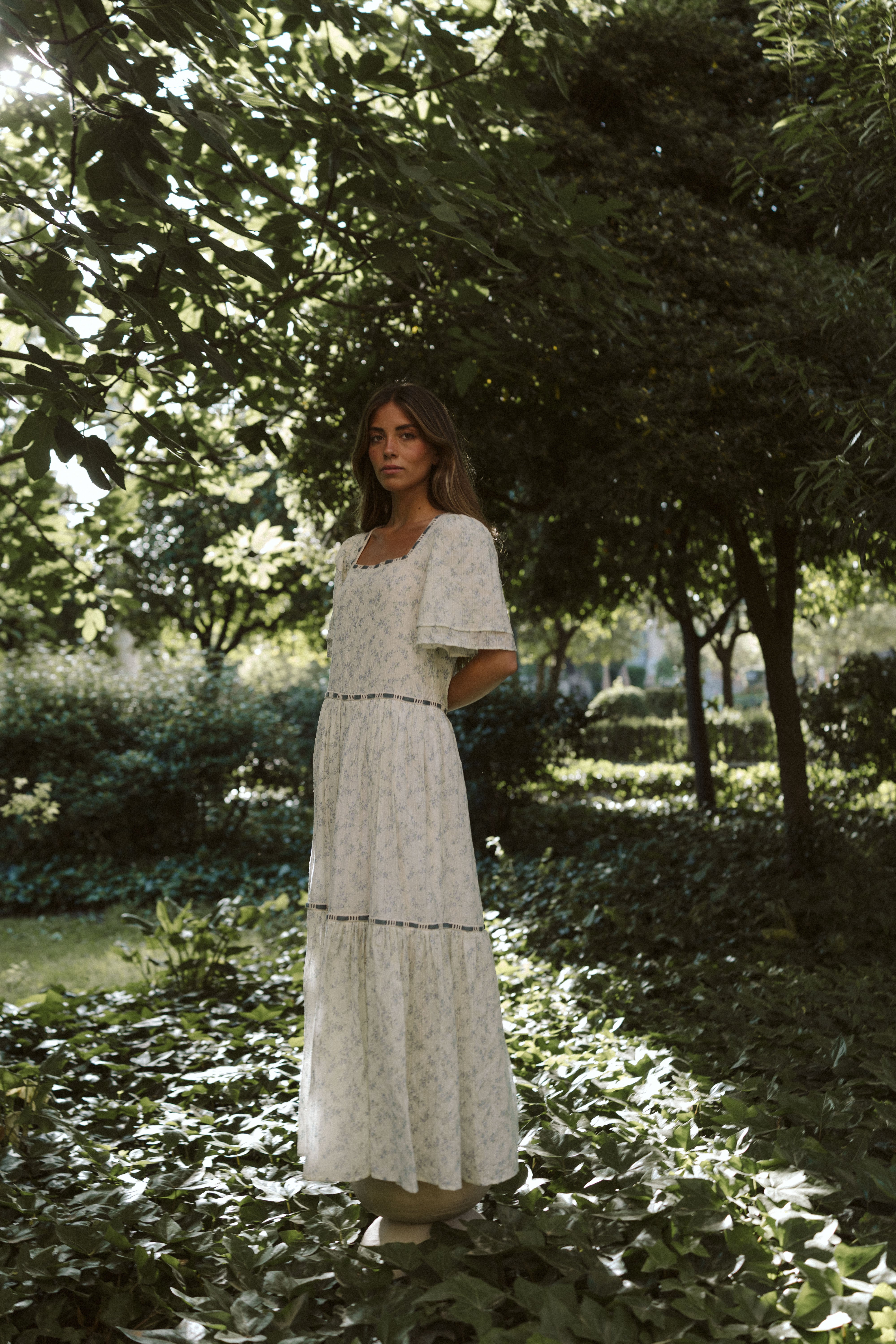 Camisón Plumeti flor azul